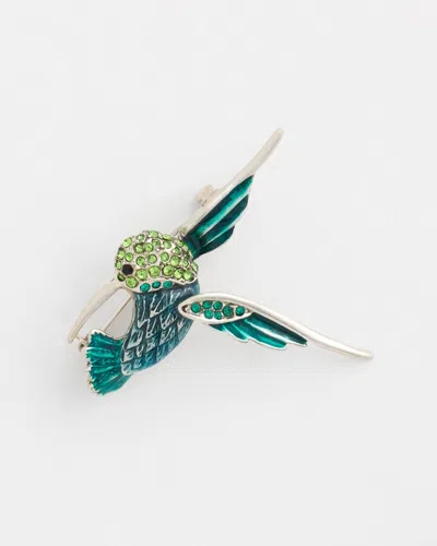 Chico's Genuine Amazonite Stone Hummingbird Brooch |  In Blue