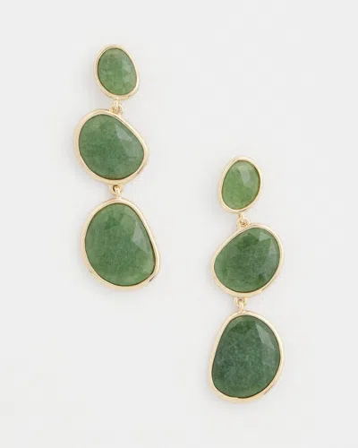Chico's Genuine Jade Drop Earrings |  In Green