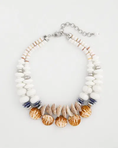 Chico's Genuine Seashell & Sodalite Necklace In Multi