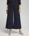 CHICO'S GEO EYELET SOFT CROPPED PANTS IN NAVY BLUE SIZE 10P PETITE | CHICO'S