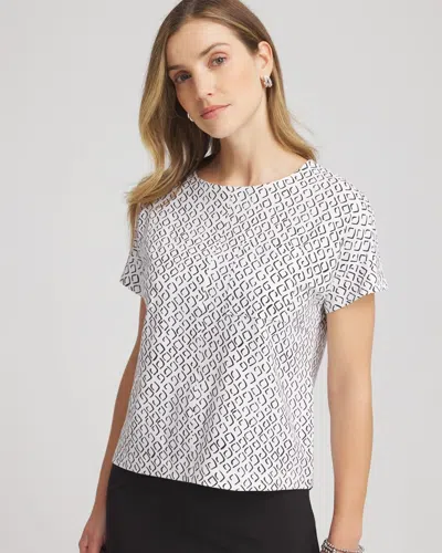 Chico's Geo-print Dolman Top In Black