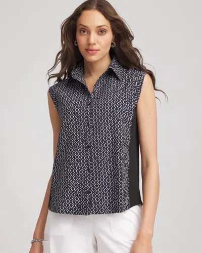 Chico's Geo-print Shirt In Black
