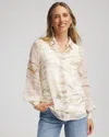 Chico's Georgette Blouson Sleeve Blouse In White In Sand