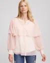 Chico's Georgette Cape Blouse In Pink In Pink