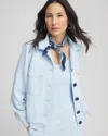 Chico's Georgette Crepe Shacket In Crystal Springs Size Xxl |  In Crystal Springs