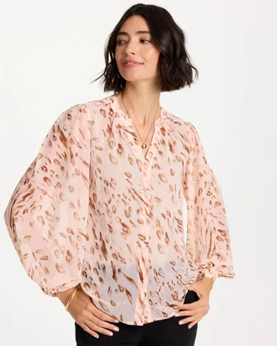 Chico's Georgette Soft Spots Blouse In Sweet Blossom