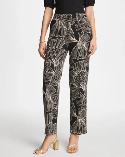 Chico's Ginkgo Crepe Tapered Ankle Pants In Black
