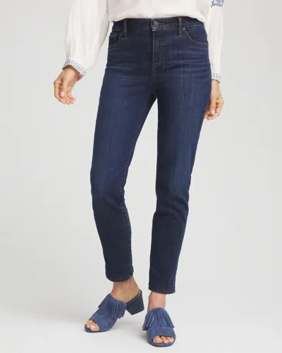 Chico's Girlfriend Ankle Jeans In Dark Sapphire Indigo