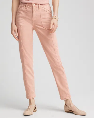 Chico's Girlfriend Ankle Utility Jeans In Pink Size 16 |  In French Blush