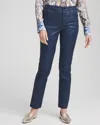 Chico's Girlfriend Coated Ankle Jeans In Adriatic Blue Size 18 |  In Adriatic Blue