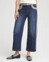 Chico's Girlfriend Cropped Colorblock Wide-leg Jeans In Eclipse Indigo