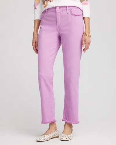 Chico's Girlfriend Frayed Cropped Jeans In Purple Size 20/22 |  In Lavender Skies