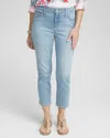CHICO'S GIRLFRIEND CROPPED JEANS IN LIGHT WASH DENIM SIZE 6 | CHICO'S