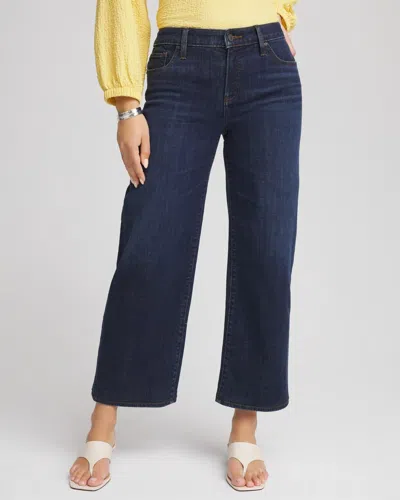Chico's Girlfriend Cropped Wide-leg Jean In Dark Sapphire Indigo