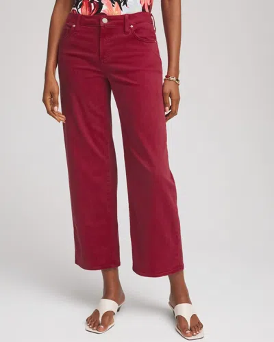Chico's Girlfriend Cropped Wide-leg Jean In Russet Red