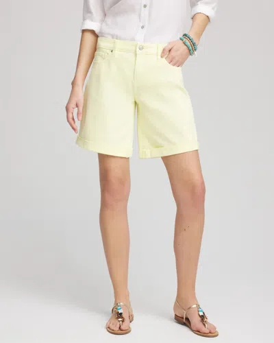 Chico's Girlfriend Cuffed Swing Shorts In Yellow