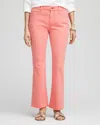 Chico's Petite Girlfriend Fray Hem Kick Flare Jeans In Orange Size 18p |  In Melon Mambo
