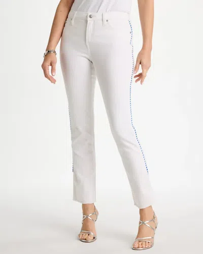 Chico's Girlfriend Roll Cuff Crop Jeans In White
