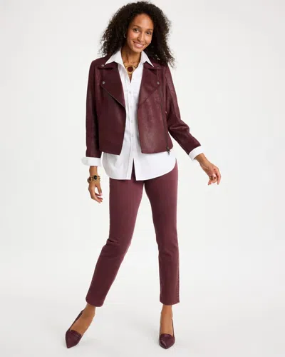 Chico's Girlfriend Slim Ankle Jeans In Blackened Pom