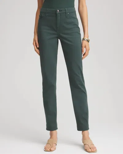 Chico's Girlfriend Slim Ankle Jeans In Darkest Spruce In Green