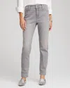 Chico's Girlfriend Slim Ankle Jeans In Greydon Wash In Gray