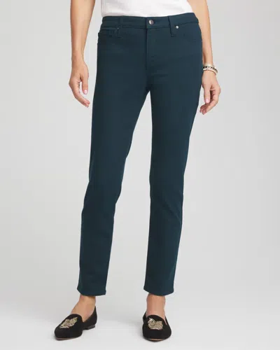 Chico's Girlfriend Slim Ankle Jeans In Teal Shadow