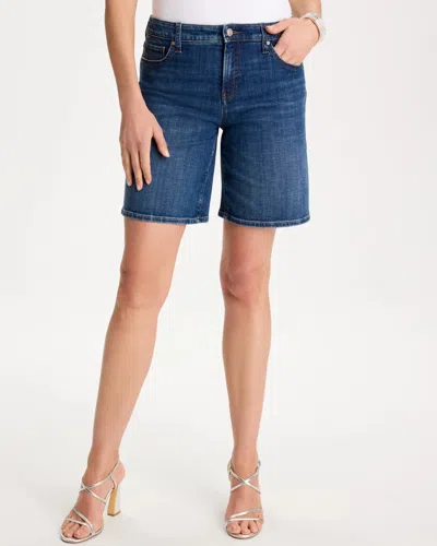 Chico's Girlfriend Slim Indigo Jean Shorts In Medium Wash Denim