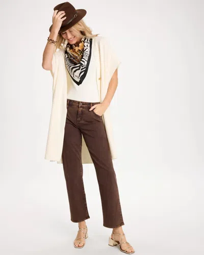 Chico's Girlfriend Straight Ankle Jeans In Ganache