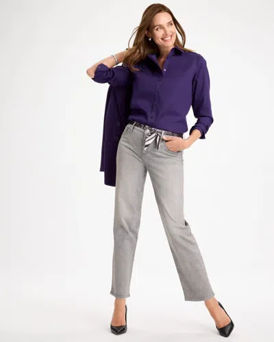 Chico's Girlfriend Straight Ankle Jeans In Greydon Wash