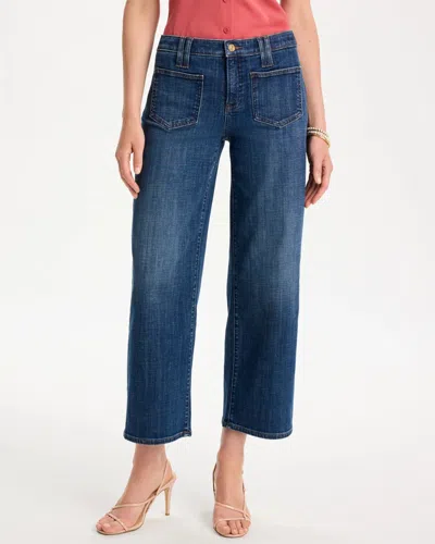 Chico's Girlfriend Wide-leg Crop Jeans In Idalia Indigo