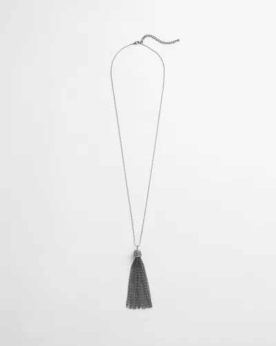 Chico's Glitz Tassle Pendant Necklace |  In Hematite