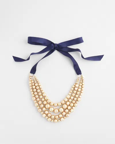 Chico's Gold Bead Bib Necklace |