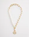 Chico's Gold Tone & Pearl Collar Necklace |  In Gold