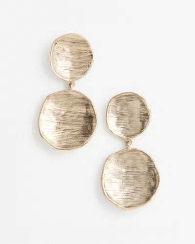 Chico's Gold Tone Disc Drop Earrings |