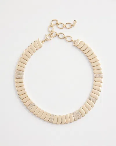 Chico's Gold Tone Pave Collar Necklace |