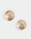 Chico's Gold Tone Round Disc Stud Earrings |  In Gold