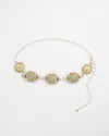 Chico's Gold Tone Stone Chain Belt In Moroccan Mint |  In Moroccan Mint