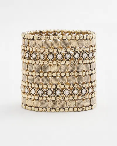 Chico's Gold Tone Stretch Cuff Bracelet |