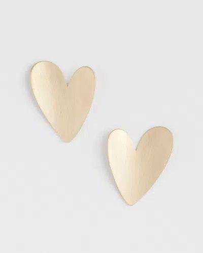 Chico's Gold-tone Stud Heart Earrings |  In Silver
