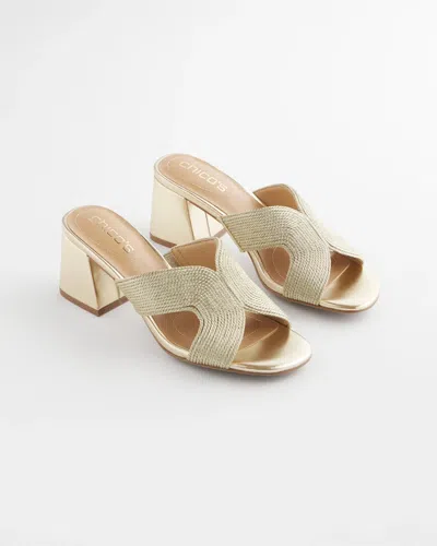 Chico's Gold Verona Block Heels