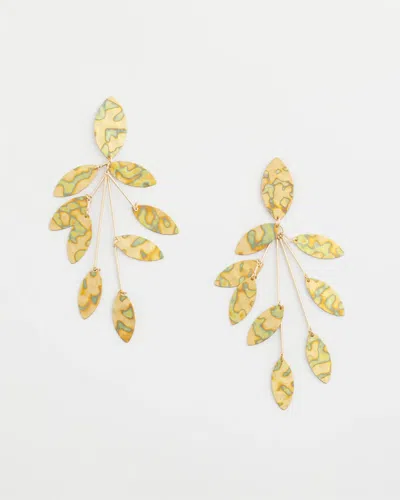 Chico's Golden Marble Petal Drop Earrings