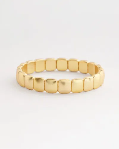 Chico's Golden Matte Square Stretch Bracelet