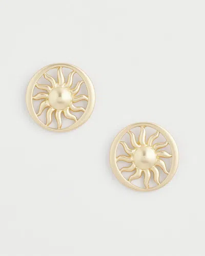 Chico's Golden Sun Medallion Earrings