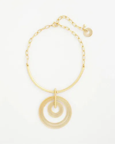 Chico's Goldtone Concentric Circles Pendant Necklace