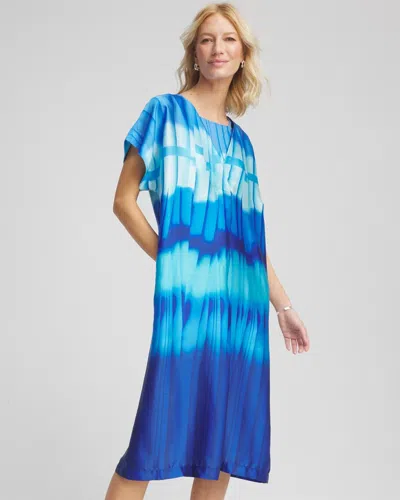 Chico's Gottex Golden Hour V-neck Dress Cover-up In Blue In Multi