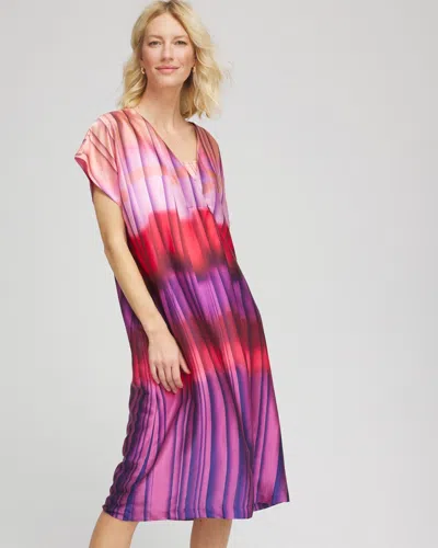 Chico's Gottex Golden Hour V-neck Cover Up Dress In Pink Size Large |