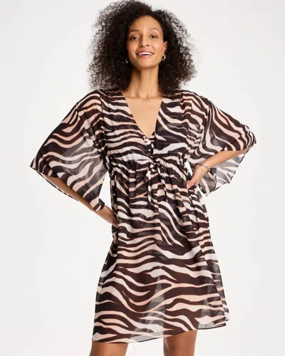 Chico's Gottex Nambiti V-neck Cover-up In Safari In Brown
