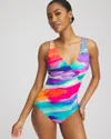 Chico's Gottex Palma Surplice Neck Swimsuit Size 14 |  In Multicolor