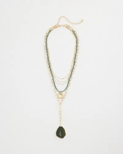 Chico's Green Stone Convertible Pendant |