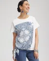 Chico's Handkerchief Side-tie Front Tee In White Size 20/22 |  In Alabaster
